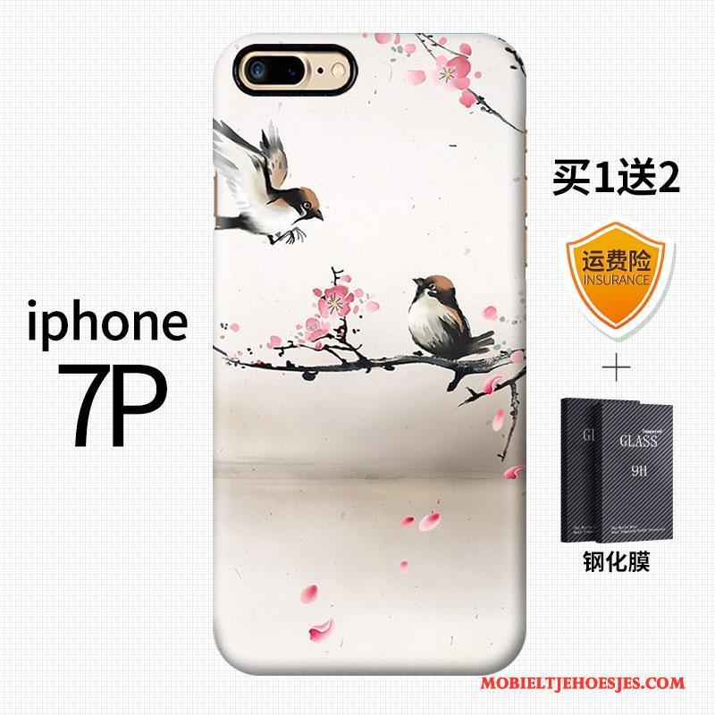 iPhone 7 Plus Chinese Stijl Kunst Vintage Blauw Hoesje Telefoon Hard Scheppend