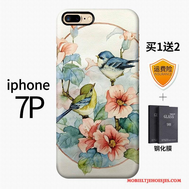 iPhone 7 Plus Chinese Stijl Kunst Vintage Blauw Hoesje Telefoon Hard Scheppend