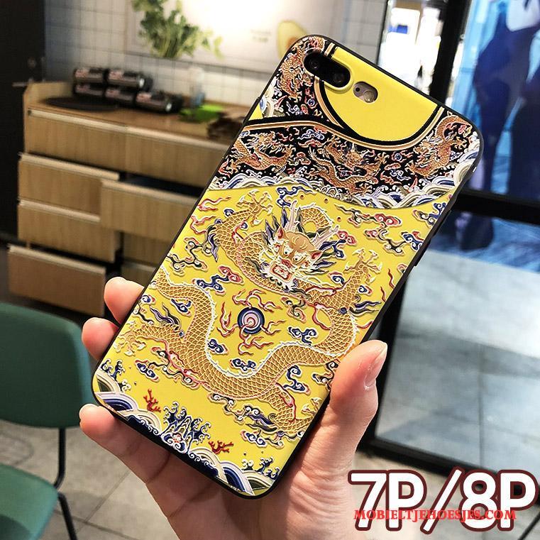 iPhone 7 Plus Draak Totem Hemming Blauw Hoesje Telefoon Bescherming Nieuw