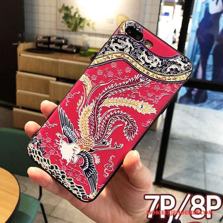 iPhone 7 Plus Draak Totem Hemming Blauw Hoesje Telefoon Bescherming Nieuw