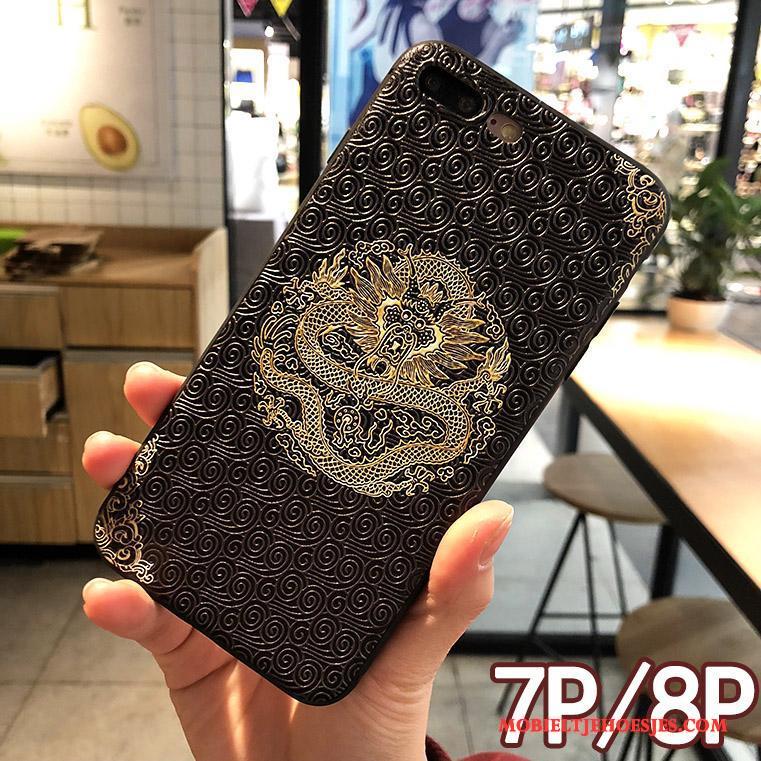 iPhone 7 Plus Draak Totem Hemming Blauw Hoesje Telefoon Bescherming Nieuw