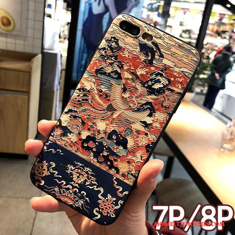 iPhone 7 Plus Draak Totem Hemming Blauw Hoesje Telefoon Bescherming Nieuw