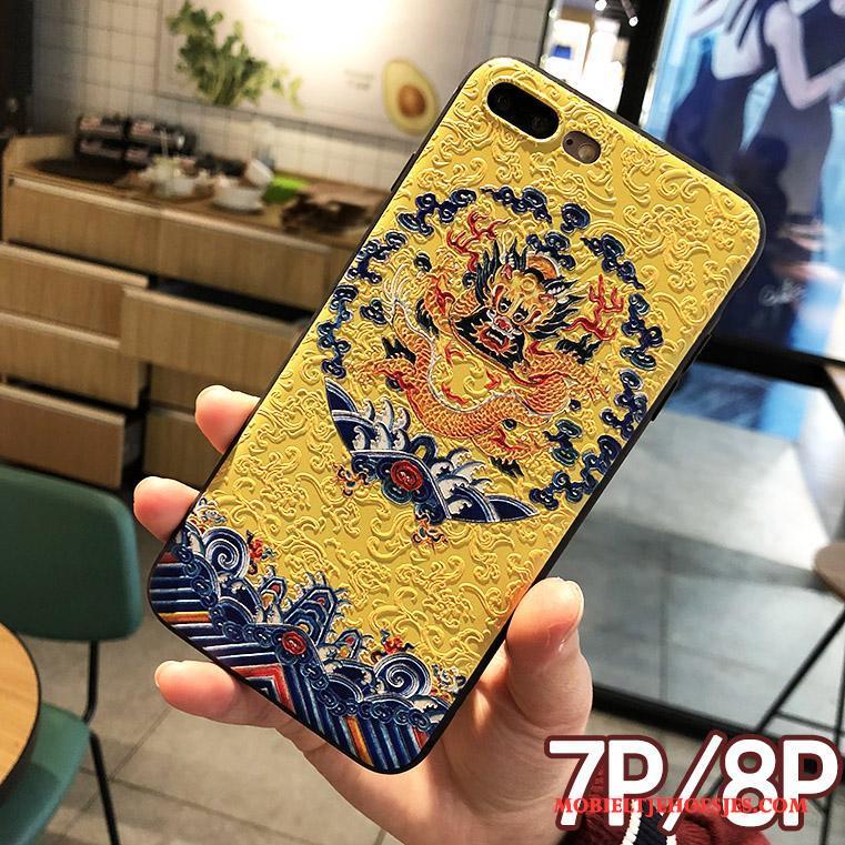 iPhone 7 Plus Draak Totem Hemming Blauw Hoesje Telefoon Bescherming Nieuw