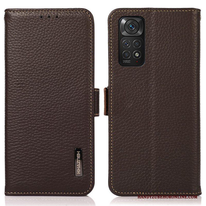 Folio-hoesje voor Xiaomi Redmi Note 11 / 11S Lychee Leer Khazneh Rfid