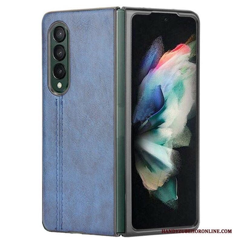 Hoesje voor Samsung Galaxy Z Fold 3 5G Couture-leereffect