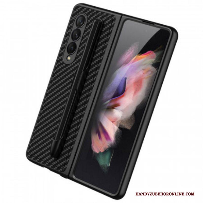 Hoesje voor Samsung Galaxy Z Fold 3 5G Stylushouder Van Koolstofvezel Gkk