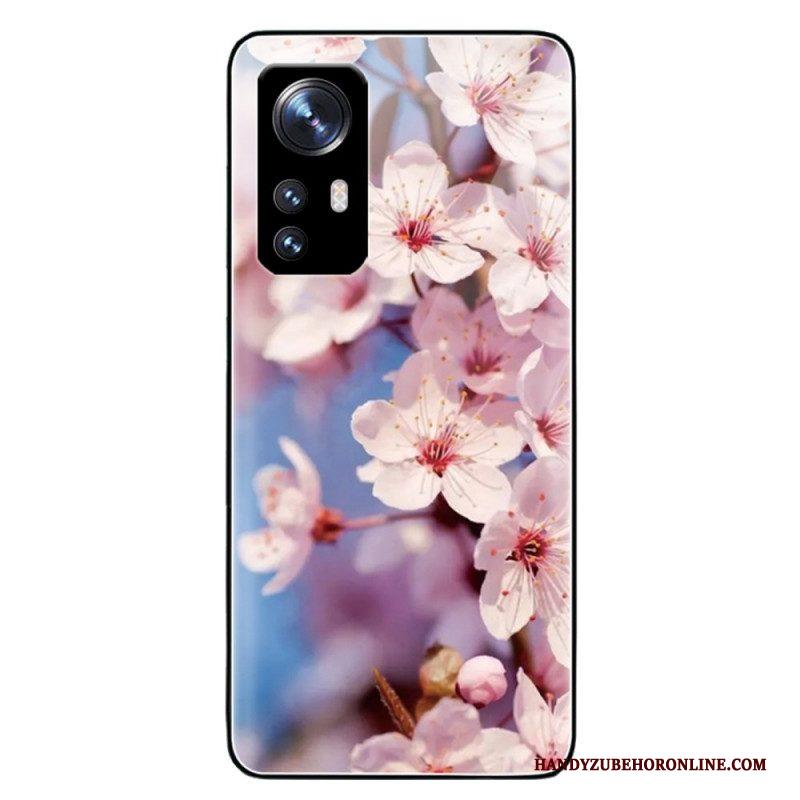 Hoesje voor Xiaomi 12 / 12X Gehard Glas Realistische Bloemen