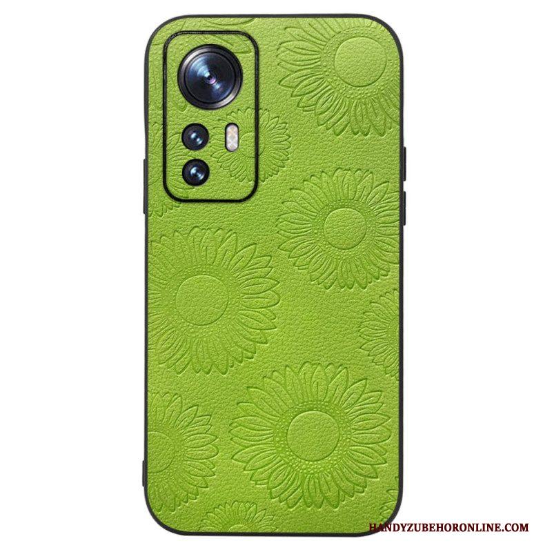 Hoesje voor Xiaomi 12 / 12X Zonnebloemen Van Imitatieleer