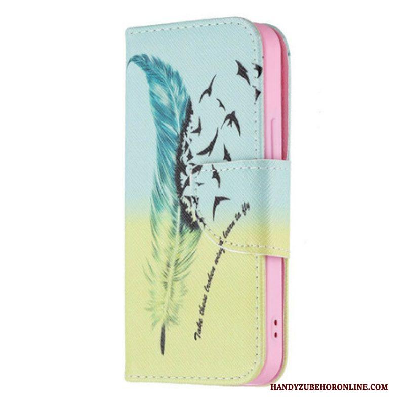 Leren Hoesje voor iPhone 13 Mini Leren Vliegen