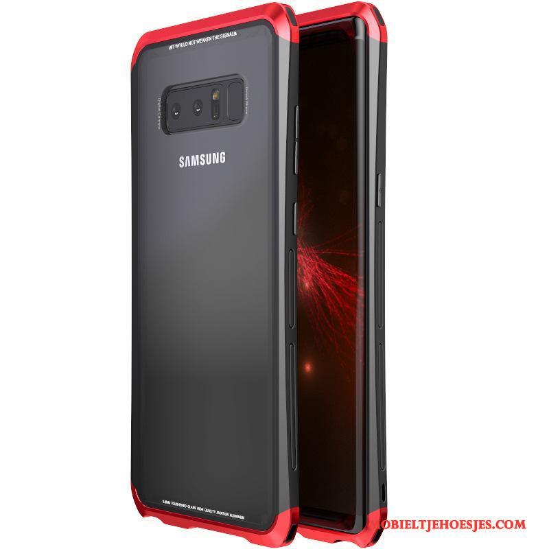 bloeden Schaduw wolf Samsung Galaxy Note 8 Hoesje Metaal Ster Hard Gehard Glas Hoes Omlijsting  Anti-fall Billiga