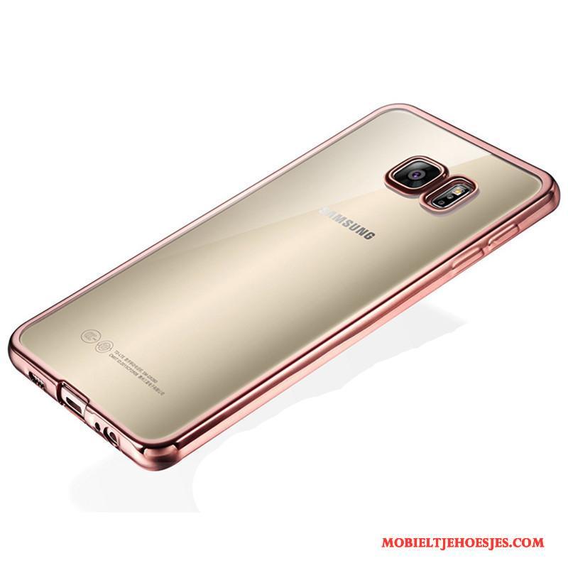 weduwe achtergrond uitbarsting Samsung Galaxy S7 Siliconen Hoesje Mobiele Telefoon Doorzichtig Roze Zacht  Ster Rea
