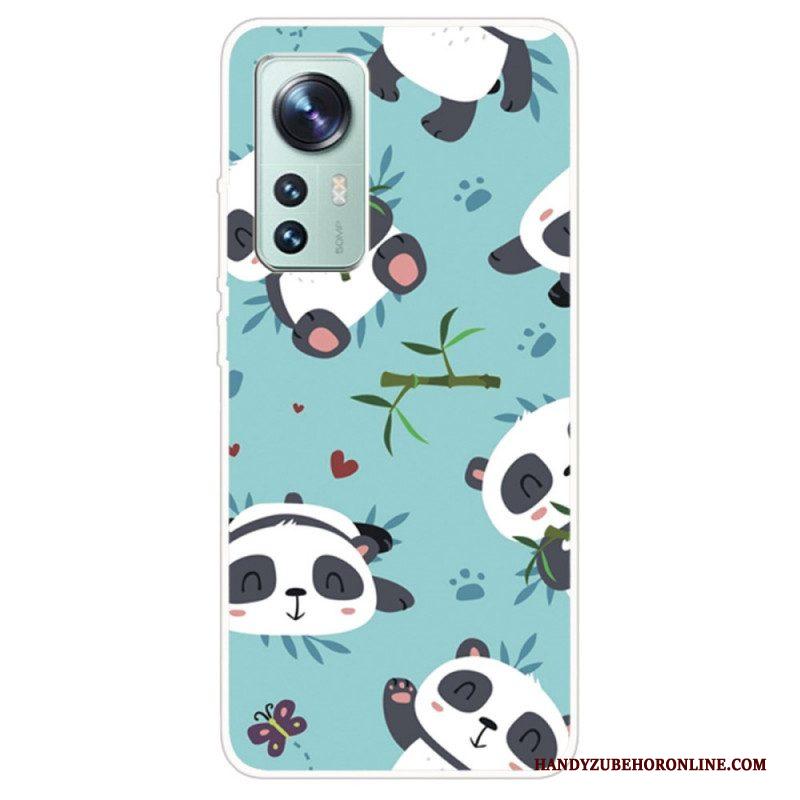 Telefoonhoesje voor Xiaomi 12 / 12X Siliconen Stelletje Panda's